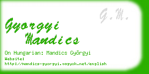 gyorgyi mandics business card